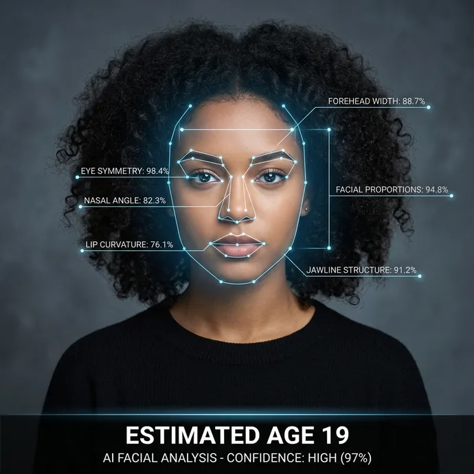 AI face age estimator visual age result
